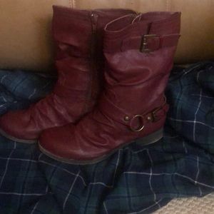 Burgundy boots